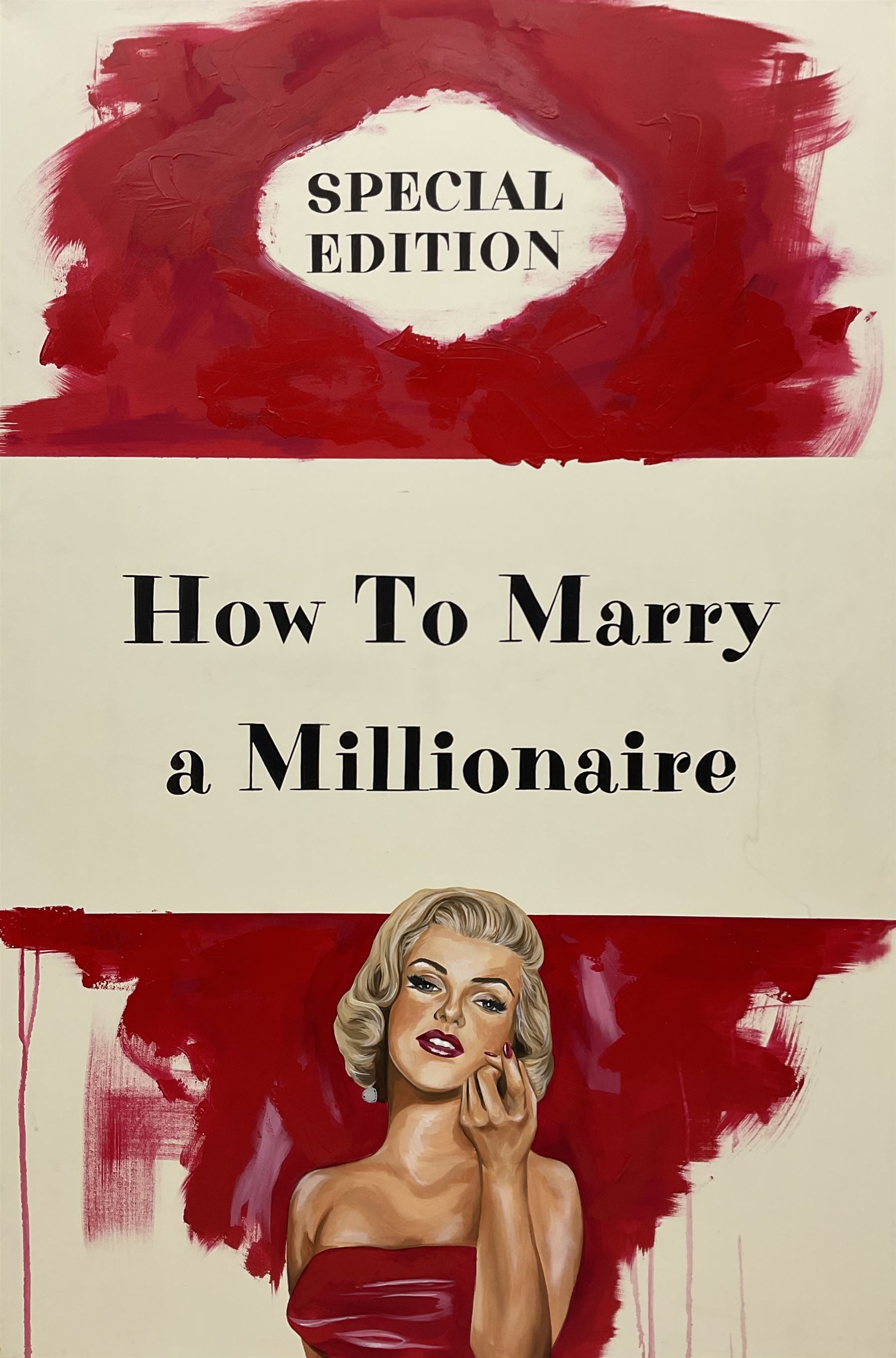 Fern (British 1996-): ‘How to Marry a Millionaire’, acrylic on canvas, signed verso 150cm x 100cm 
Provenance: private collection, purchased from the Yield Gallery, London
