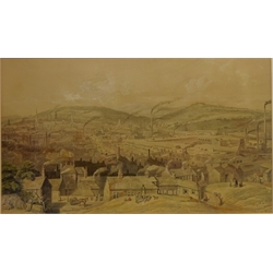  'South East View of Sheffield' and 'Abbey Dale', two 19th century lithographs by Thomas Picken after William Ibbitt pub. 1885 & 1857 by William Ibbitt, Sheffield and 'Sheffield from Norfolk Park', chromolithograph pub. 1861 by the same hand max 45cm x 68cm (3)  