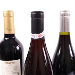 Mixed red wine, Muga 2020 Rioja 75cl, 14.5%, Clos Saint Michel 2019 Chateauneuf-de-Pape 75cl 14% vol and Appellation 2022 Chateauneuf-de-Pape 75cl 14.5%