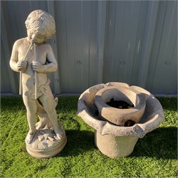 Cast stone garden bird bath - young boy - THIS LOT IS TO BE COLLECTED BY APPOINTMENT FROM DUGGLEBY STORAGE, GREAT HILL, EASTFIELD, SCARBOROUGH, YO11 3TX