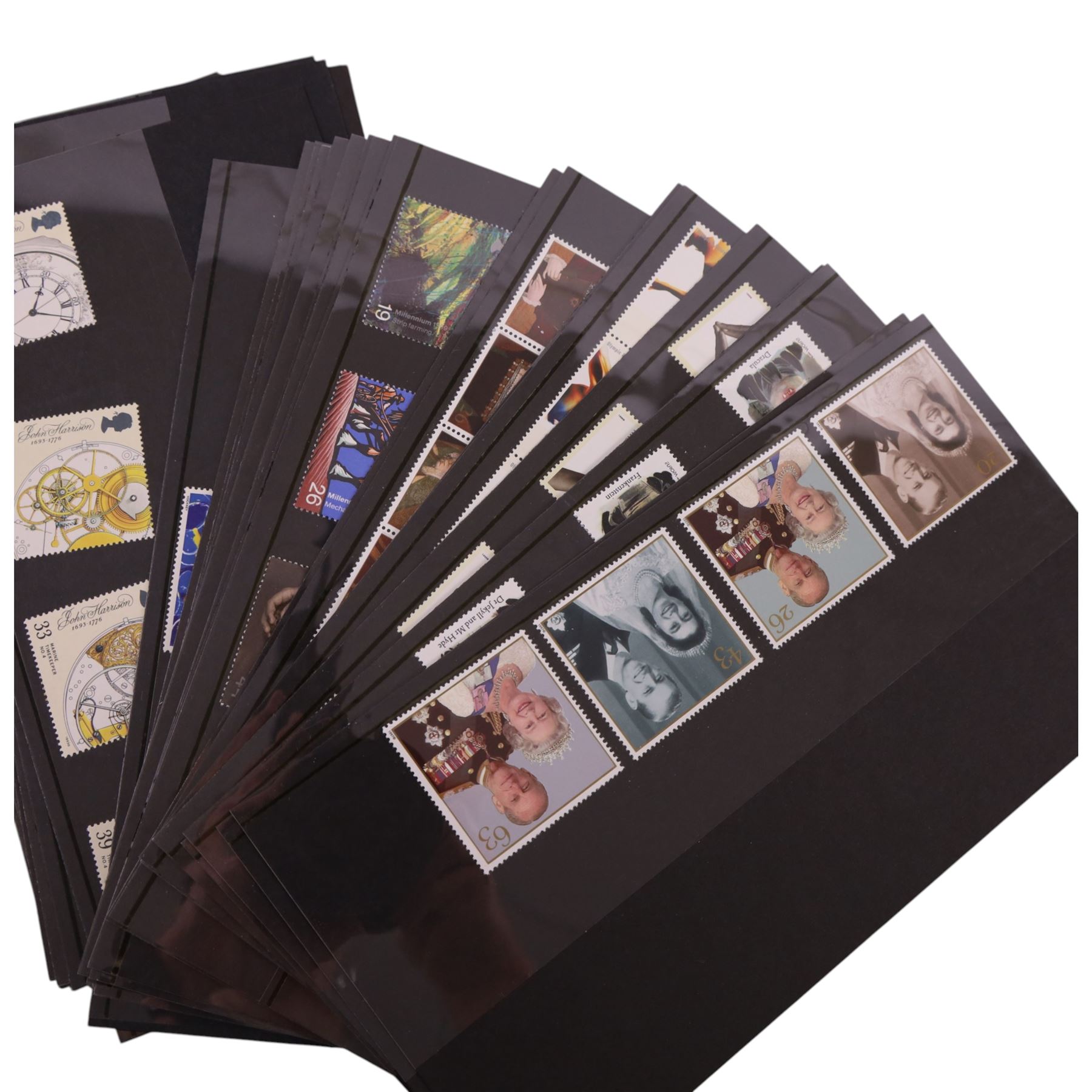 Queen Elizabeth II mint decimal stamps mainly on stock cards, face value of usable postage approximately 355 GBP