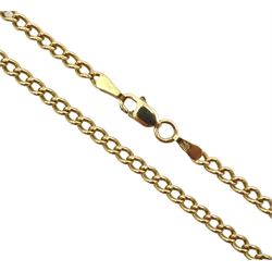 9ct curb link chain necklace hallmarked, approx 8.6gm