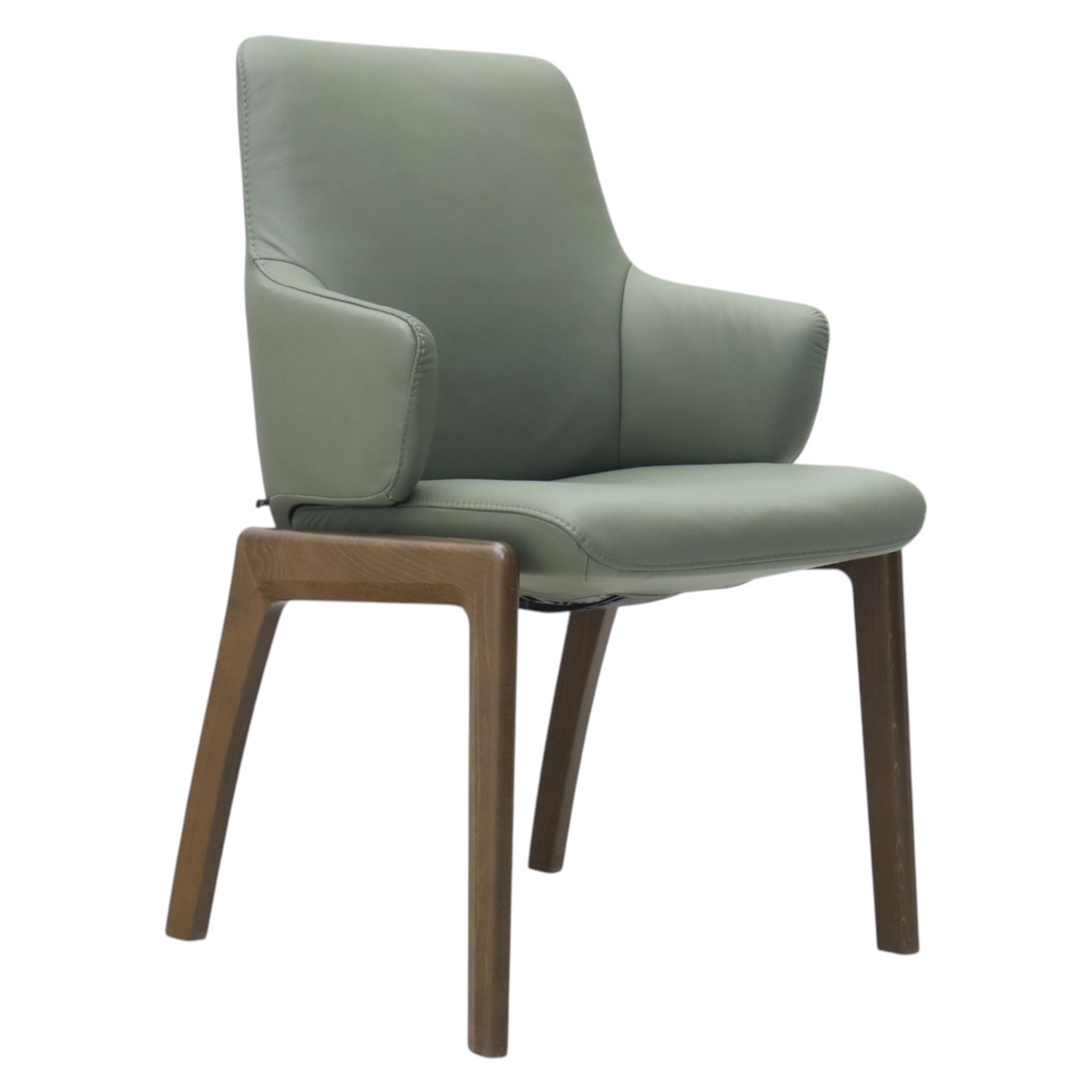 Ekornes Stressless - 'Laurel' reclining dining or office chair, upholstered in Thyme green leather with D100 walnut frame
Seat height: 49cm