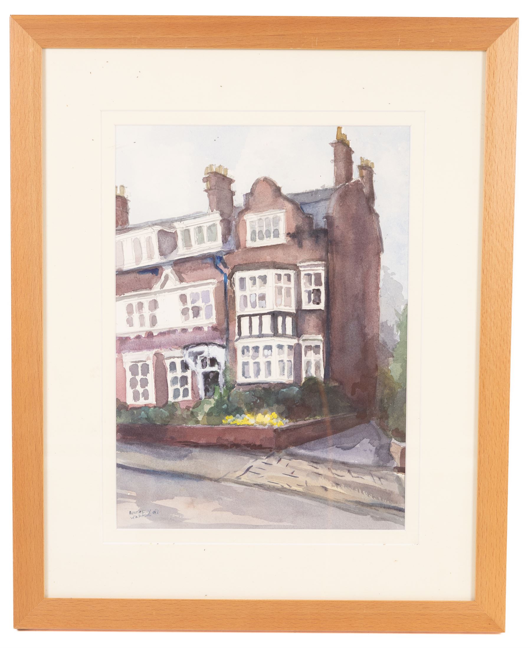 Andrew Warnes (East Riding 20th Century): 'Skidby Windmill' 'Burton Agnes Church' 'River Derwent' and another, set of four watercolours signed, mostly titled verso max 35cm x 25cm (4)