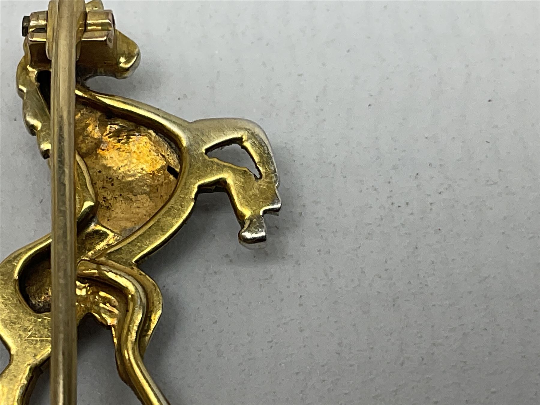 Royal West Kent regiment 9ct gold and enamel sweetheart brooch; The Queens Own regiment silver and enamel sweetheart brooch; and another sweetheart brooch for the Royal West Kent regiment (3)