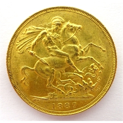  1887 full gold sovereign  