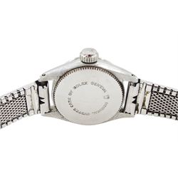 Tudor Oyster Royal ladies stainless steel manual wind wristwatch, Ref. 7535/0, serial No. 608684, silvered dial with baton and Arabic hour markers, on stainless steel strap