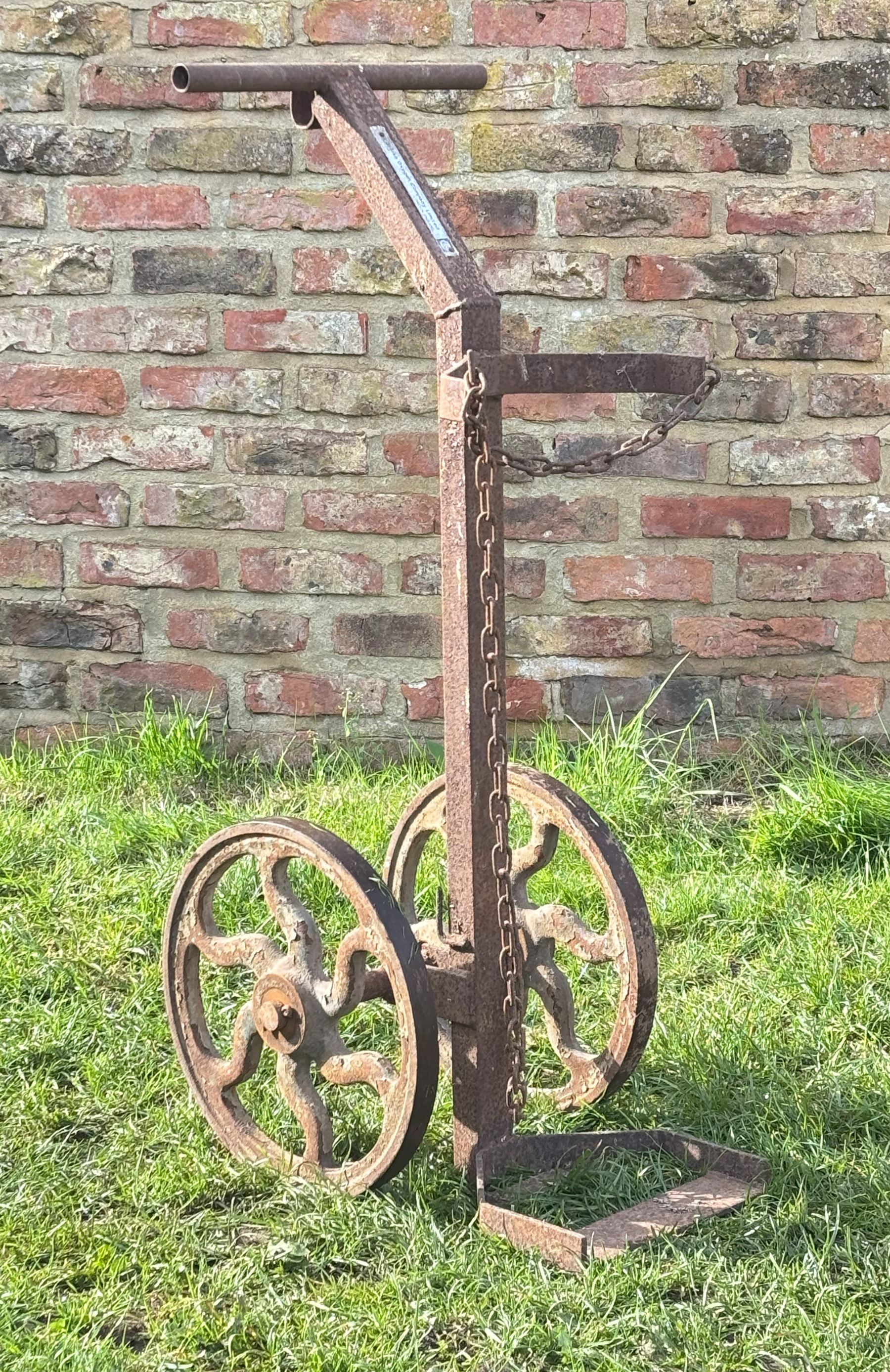 Mid 20th century British Oxygen Company gas bottle trolley. H114cm.  - COLLECTION BY APPOINTMENT FROM: The White House, Thirsk Road, Easingwold, York, YO61 3NF - CALL 01723 507111 TO ARRANGE