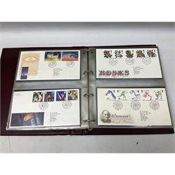 Royal Mail first day covers, mostly with special postmarks, housed in three ring binder folders