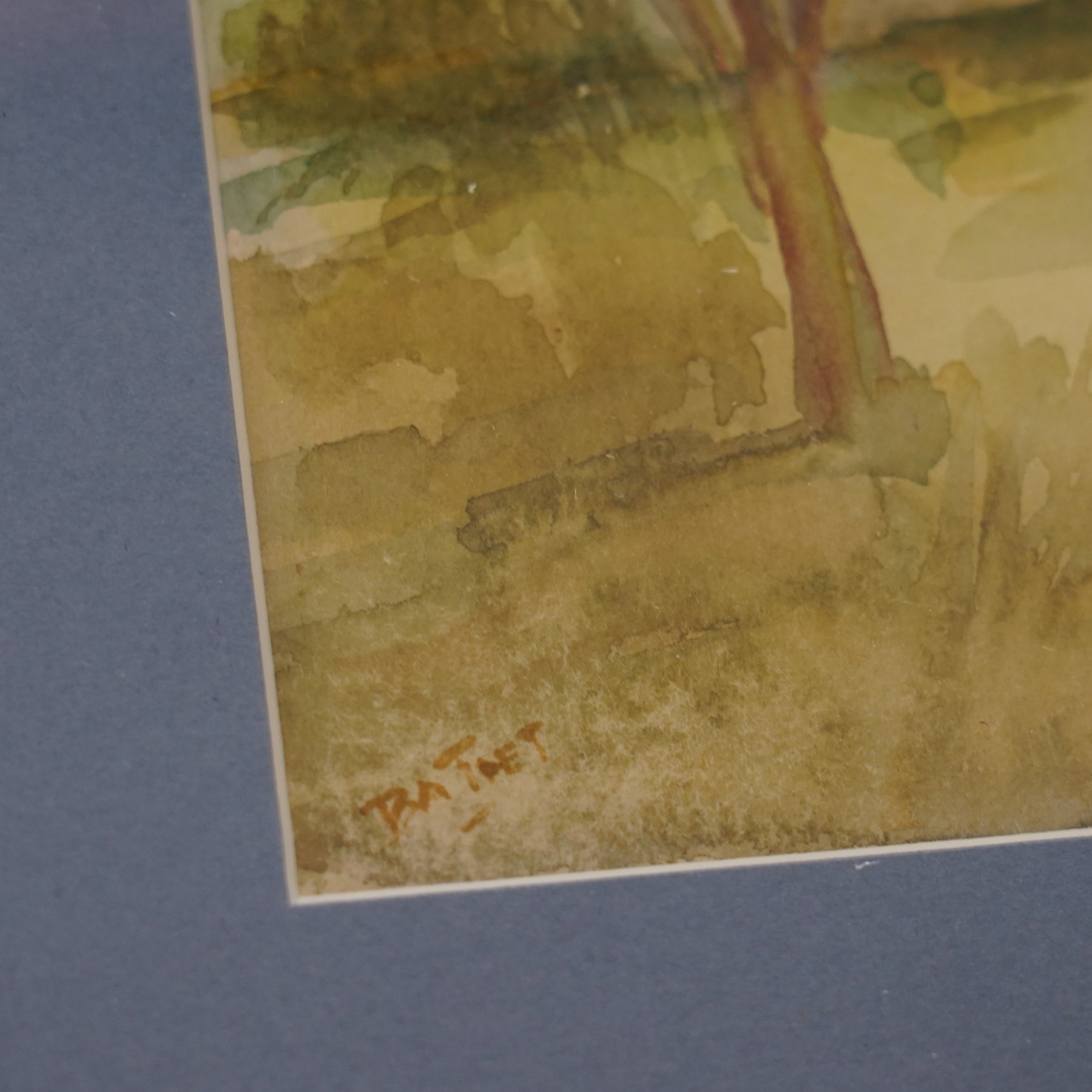 U Ba Thet (Burmese 1903-1972): Kaunghmudaw Pagoda and Burmese Buddhist monastery scene, pair of watercolours signed, 13.2cm x 19cm (2)