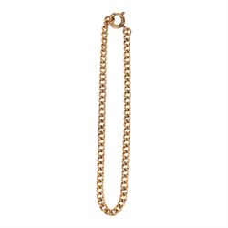 Single 9ct gold cufflink, hallmarked, together with 9ct gold chain links