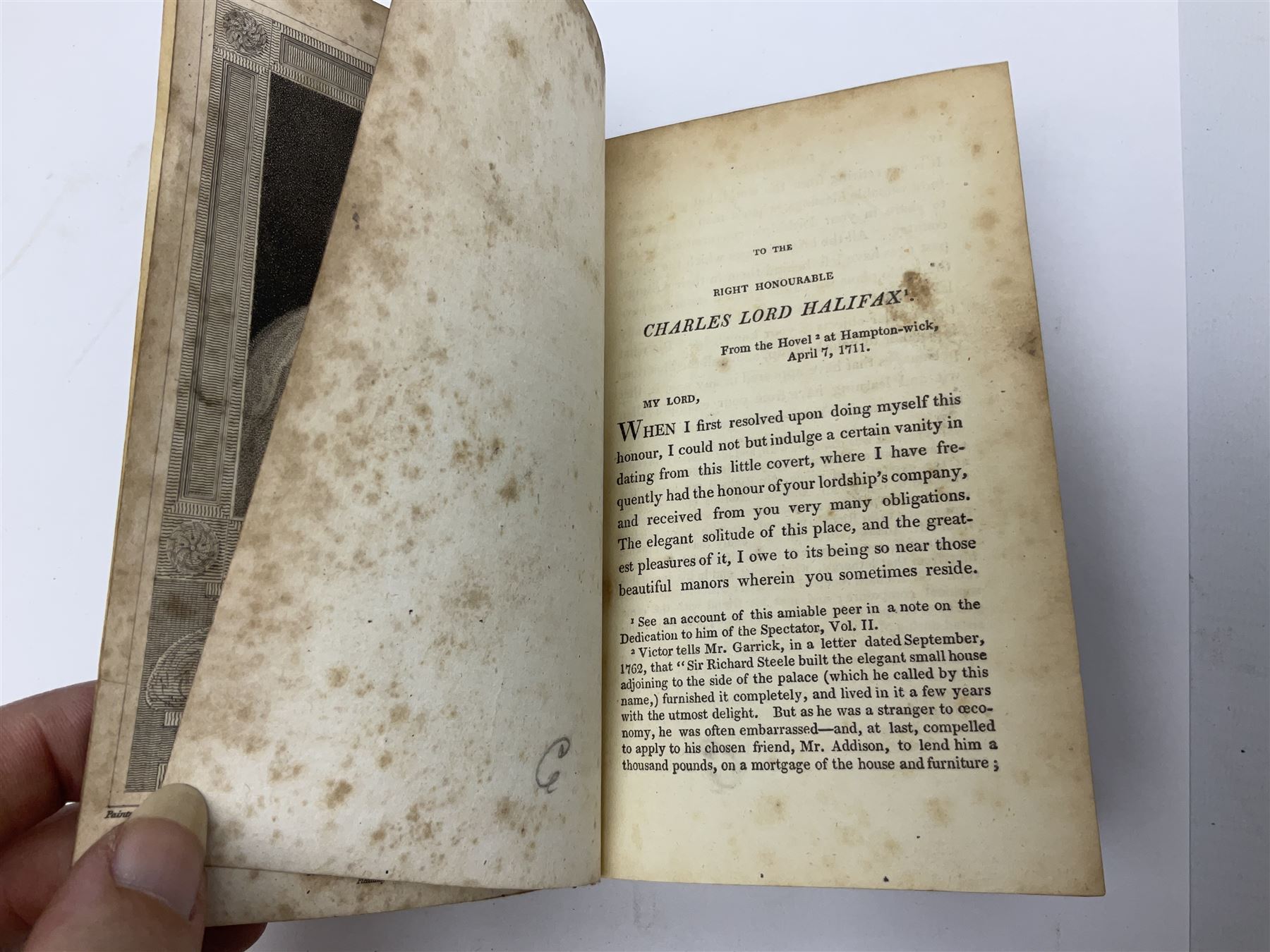 THE TATLER, London, C. Whittingham and John Sharpe, 1804, 4 volumes; engraved portrait frontispieces, engraved title pages and plates; uniformly bound in half leather with marbled boards