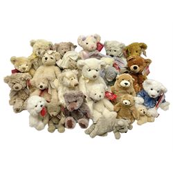 Eighteen Russ teddy bears including Ariella, Chloe, Spencer and Desmond,  mostly with tags, together with six other soft toys, tallest H42cm (24)