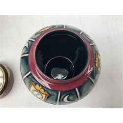 Moorcroft Nursery Rhyme Series Hickory Dickery Dock pattern ginger jar  designed by Nicola Slaney, 2005 limited edition 108/250, printed and painted marks beneath, with original box H16cm