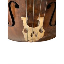 Fine double bass by Albert Volkmann double bass specialist of Schonbach Bohemia c1910, with 110cm (43.25