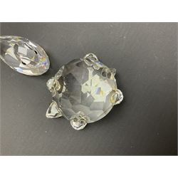 Collection of Swarovski Crystal animals, to include hedgehogs, snails, birds, mice and snakes, etc