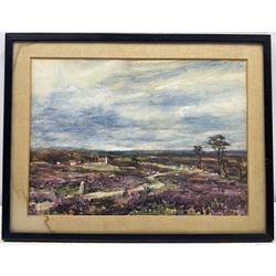 Rowland Henry Hill (Staithes Group 1873-1952): Standing Stone and Cottage on the North Yorkshire Moors, watercolour signed and dated 1931, 26cm x 36cm