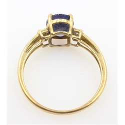  Gold amethyst and baguette diamond ring hallmarked 9ct  
