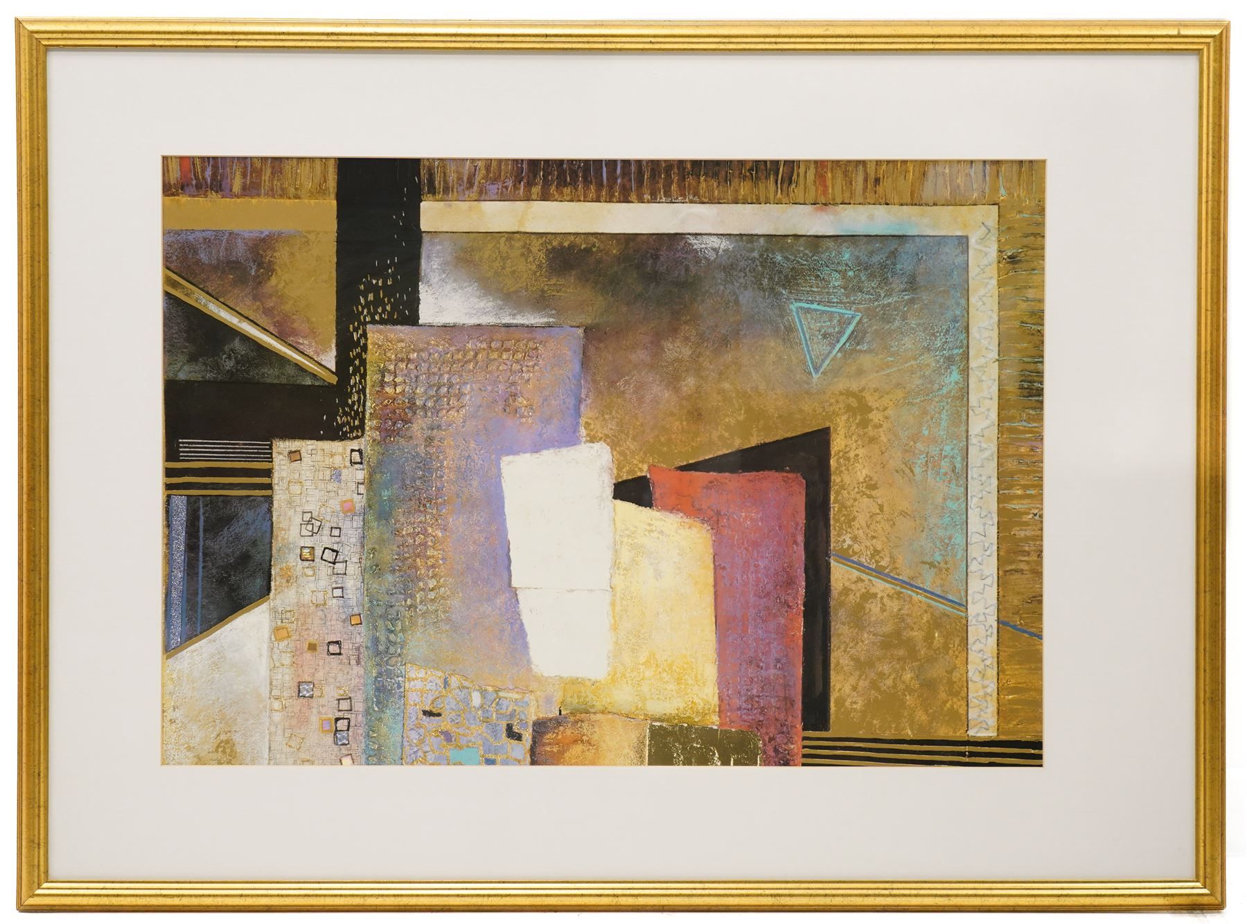 James Turco (American 1960-): Abstracts, pair large prints in colours with gilt signed in the plate 59cm x 85cm (2)