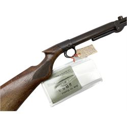 Early 20th century BSA .177 air rifle with under barrel lever cocking action, walnut stock with chequered pistol grip and side safety locking, serial no.L2916, with original handling manual, L101cm