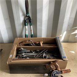 Vishal hand crank drill, large amount of spanners, sharpening stones, drill bits and other  - THIS LOT IS TO BE COLLECTED BY APPOINTMENT FROM DUGGLEBY STORAGE, GREAT HILL, EASTFIELD, SCARBOROUGH, YO11 3TX