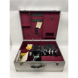 Bolex H16 RX5 camera body, serial no. 245758, with ' Kern Paillard Vario Switar 1:1.9 f=16-100mm POE Bolex H16RX' lens, Bolex 400ft magazine, etc, all in Bolex large flight case