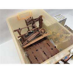 Collection of Playmobile Cowboys and Indians plastic figures, teepees, covered wagon etc