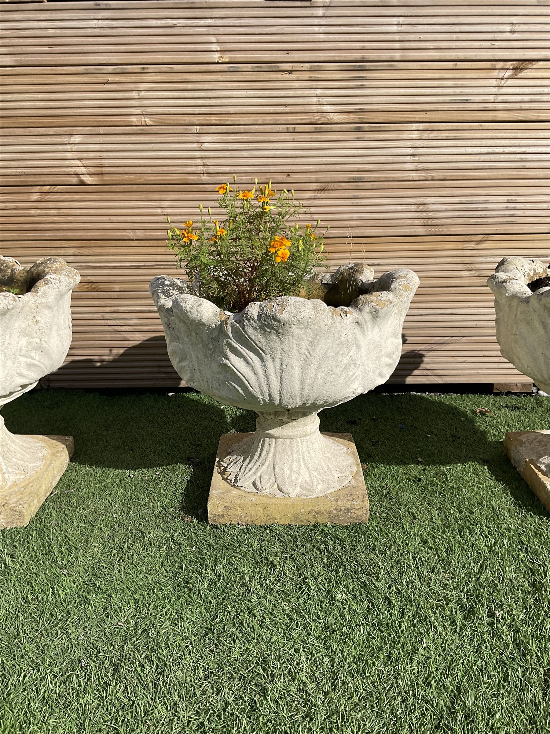 Set of three composite stone planters - THIS LOT IS TO BE COLLECTED BY APPOINTMENT FROM DUGGLEBY STORAGE, GREAT HILL, EASTFIELD, SCARBOROUGH, YO11 3TX