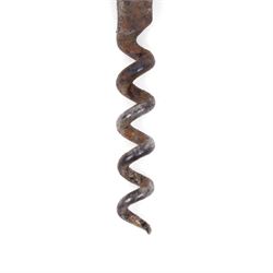 19th Century German novelty folding Corkscrew in the form of a pair of ladies legs in blue and white stockings, H7cm