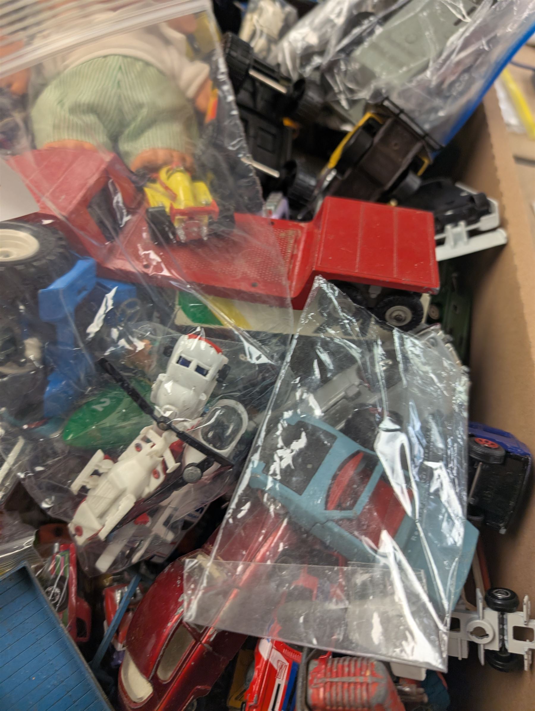 Collection of diecast cars, including Corgi and Dinky examples, together with a Russ Troll Doll, etc