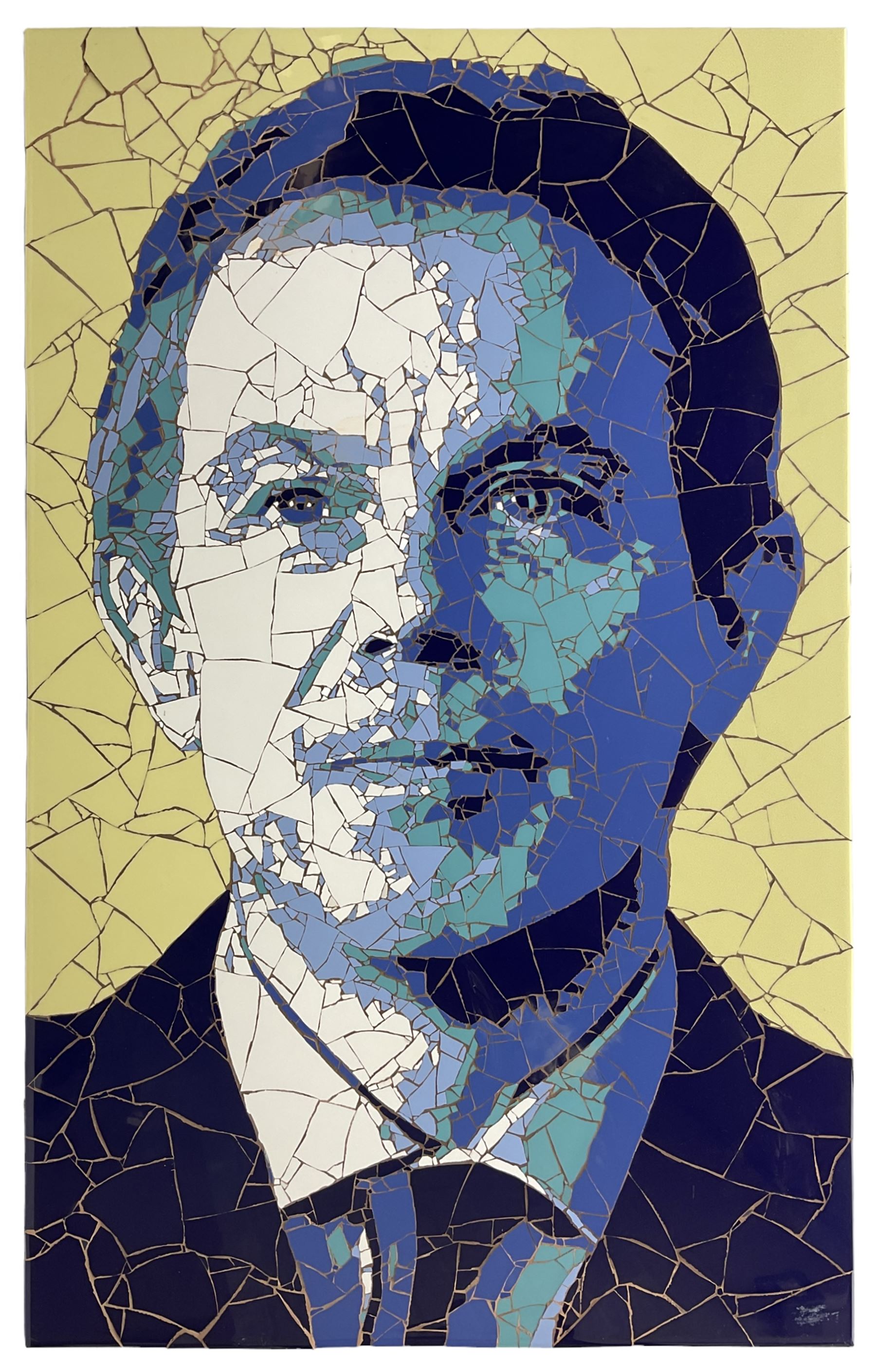 Ed Chapman (British 1971-): 'Tony Blair', ceramic tile mosaic signed titled and dated 2006 verso 100cm x 62cm