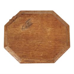 Mouseman - oak chopping board, of canted octagonal form, with carved mouse signature, by t...