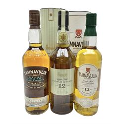  Tamnavulin, 12 year old, single malt Scotch whisky, Knockdhu, 12 year old, single malt Scotch whisky for Harrods and Tamnavulin, double cask single malt Scotch whisky, various contents and proof 