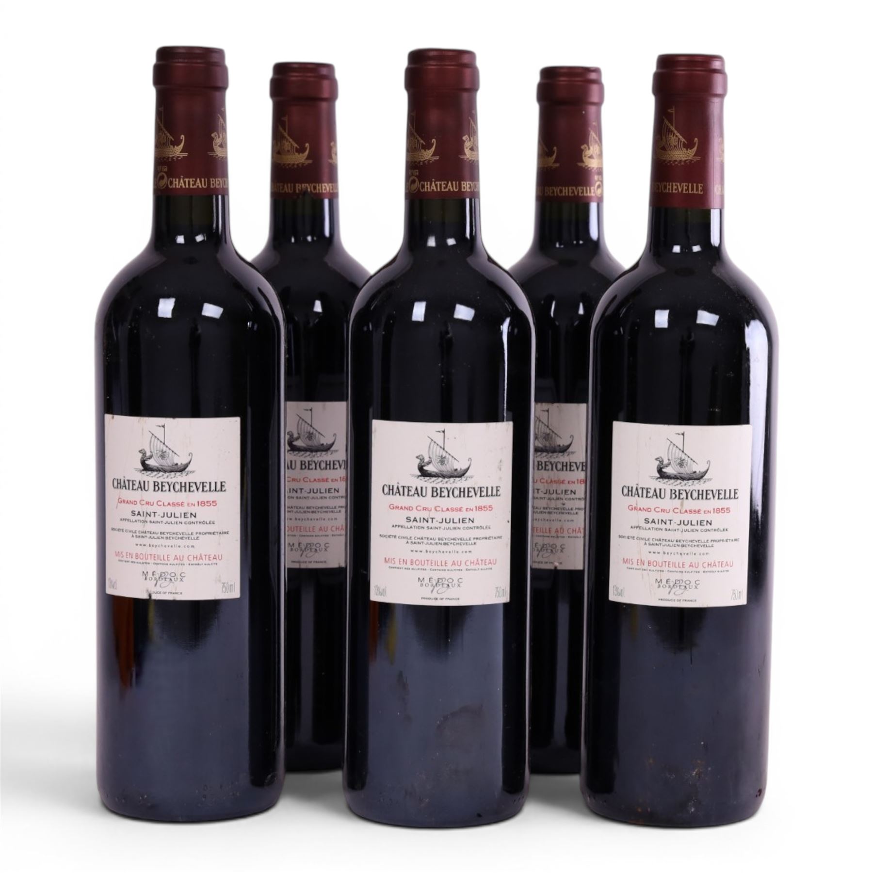 Chateau Beychevelle, 2006 Saint-Julien, five bottles 