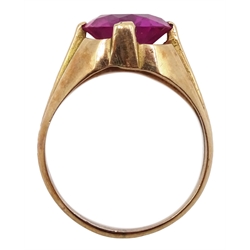 14ct rose gold pink synthetic corundum ring 
[image code: 4mc]
