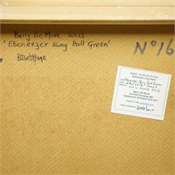 Barry De More (Yorkshire 1948-2023): 'Ebeneezer Along Bull Green', oil and impasto on board signed titled and dated 2013 verso 73cm x 48cm