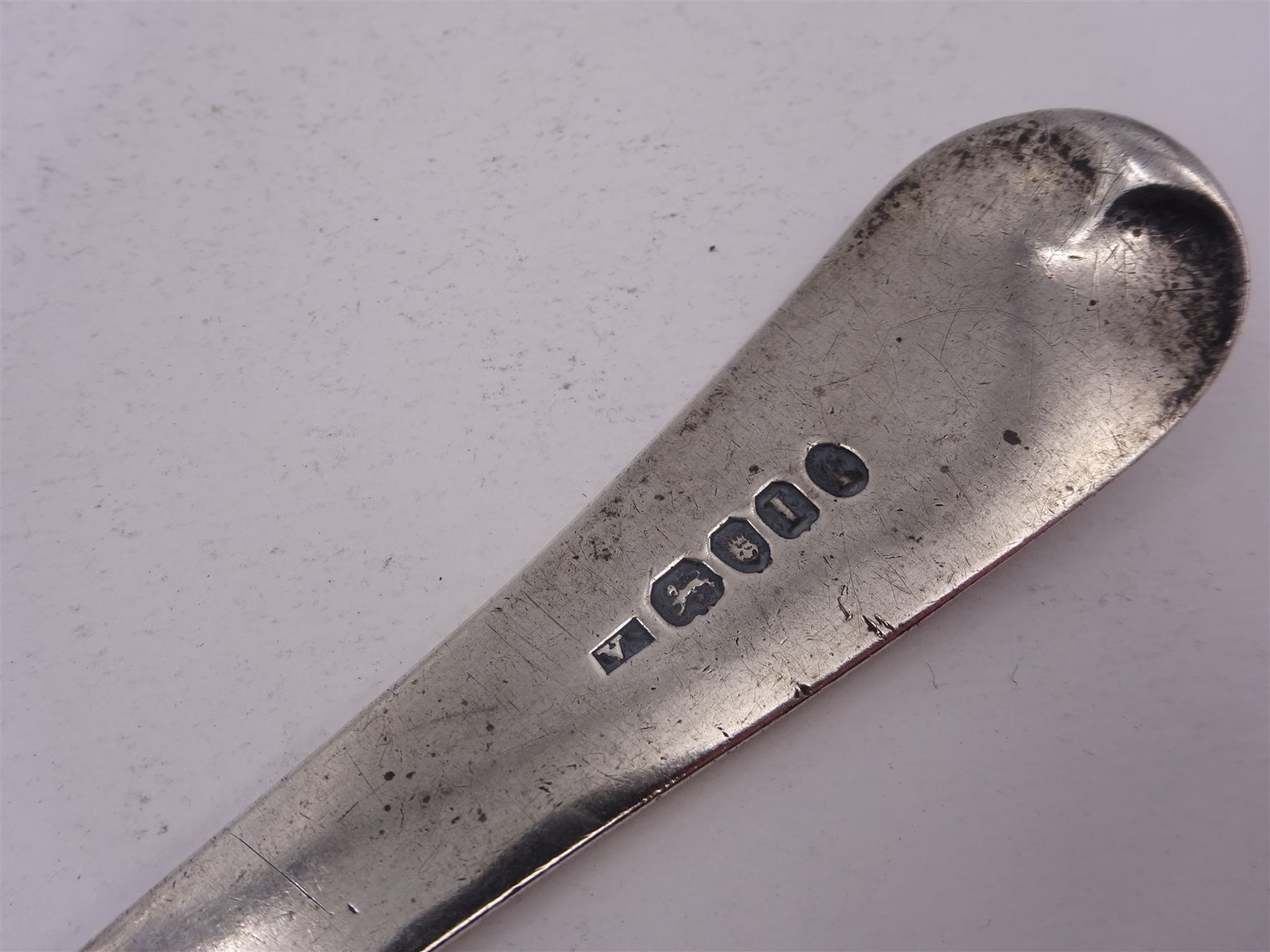 George III silver Old English pattern serving spoon, hallmarked London 1804, maker's mark SA, probably Stephen Adams II, L30cm