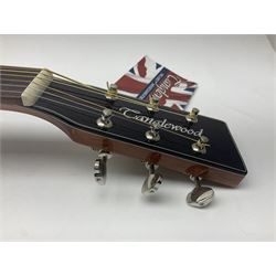 Tanglewood Folk/OM cedar and java wood acoustic guitar, the three-piece back with mango spalted wood insert; serial no.180914094 L101cm
