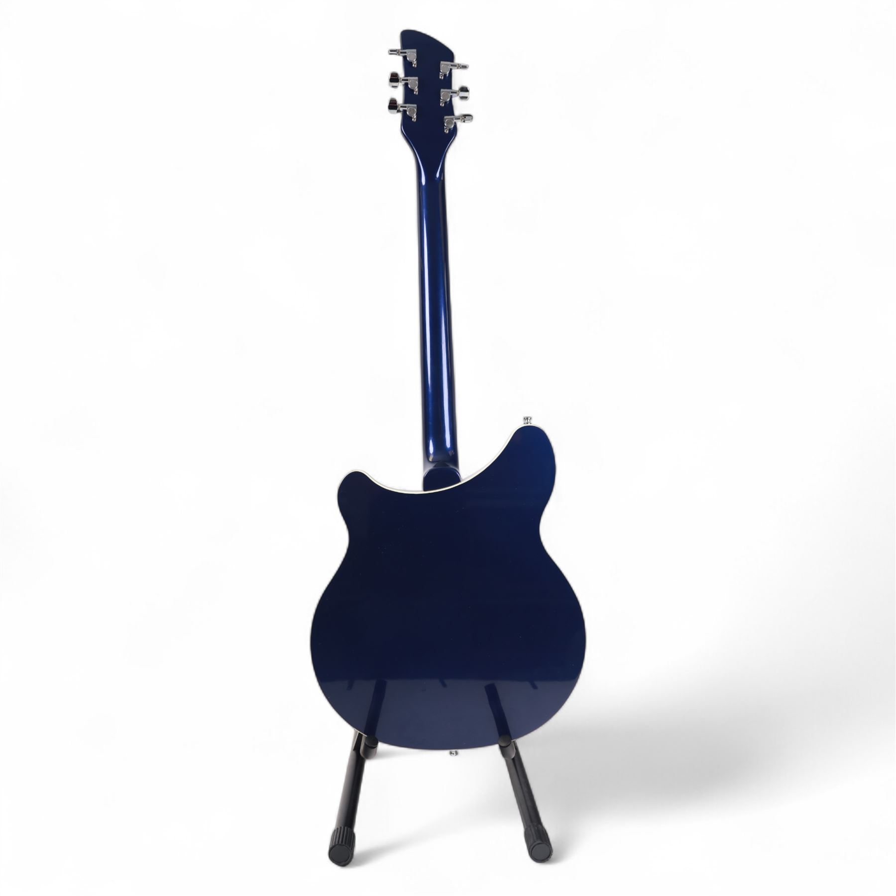 Rickenbacker model no. 360 six string electric guitar, in midnight blue finish, serial no. 33793 made in USA, circa 2017, in Rickenbacker fitted hard case with plush black interior, guitar L100cm