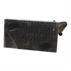 Bronze figure of a Staffordshire bull terrier, upon a rectangular base, H14cm