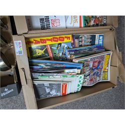 1950s and later cricket and football trophy cups and plaques, including six 1950s Leicester & Rutland Football League and Challenge Cup silver plated trophy cups and plaques, from the estate of former Leicester City player Colin Appleton, LT Shipman's CC Winners Carpenter Cup & Shipman Cup 1954 trophy, Shipman's Cup 1956 and The Filbert's Winners 1956 SWBCC plaque, together with a collection of 1950s and later football magazines, including North West Soccer Coaching, FA News, Football Association Insight Coaching, The Referee's Association, Sport & Recreation, Shoot, Goal, World Soccer, Netstretcher, etc