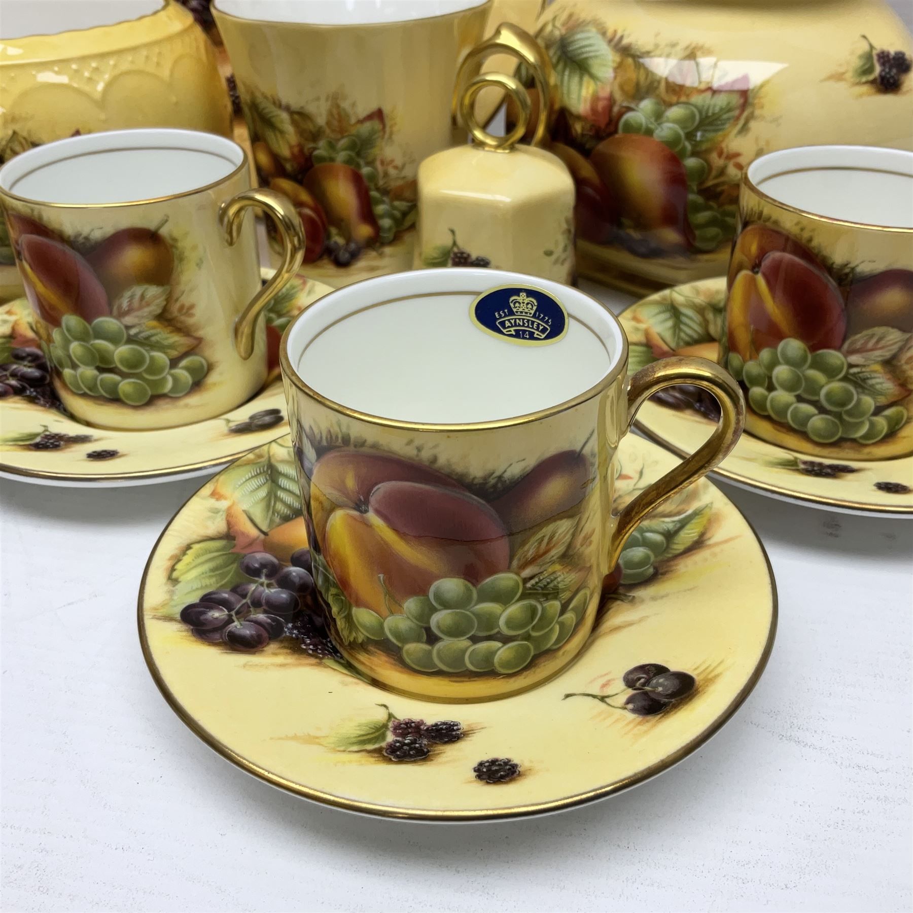 Aynsley Orchard Gold five coffee cans and saucers | Ceramics | 96027
