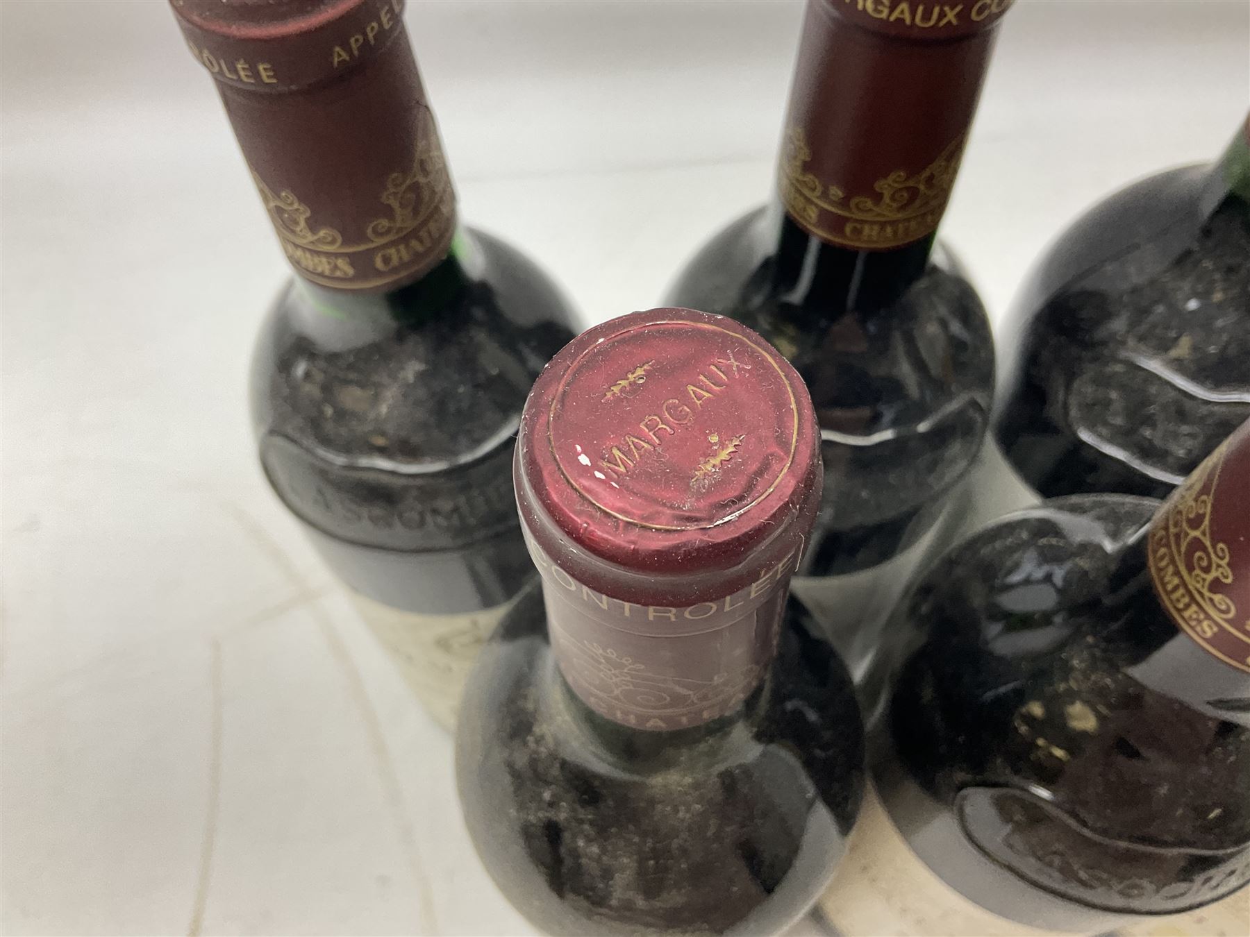 Chateau Lascombes, Margaux, comprising the years 1988, 1989, 1990, 1994 and 1995, 750ml 12.5% vol, together with Chateau Segonnes, 1993 Margaux, 750ml 12.5% vol (6)