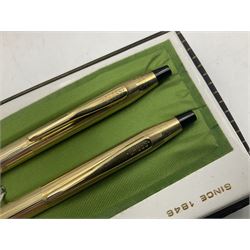 Group of Cross ballpoint pens, to include three gold filled examples and one gold rolled example, five with boxes (7)