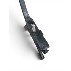 Yates Haywood - pair of Victorian cast iron bench ends, Architectural scrolling design with flower head detail, stamped with period registration number and date