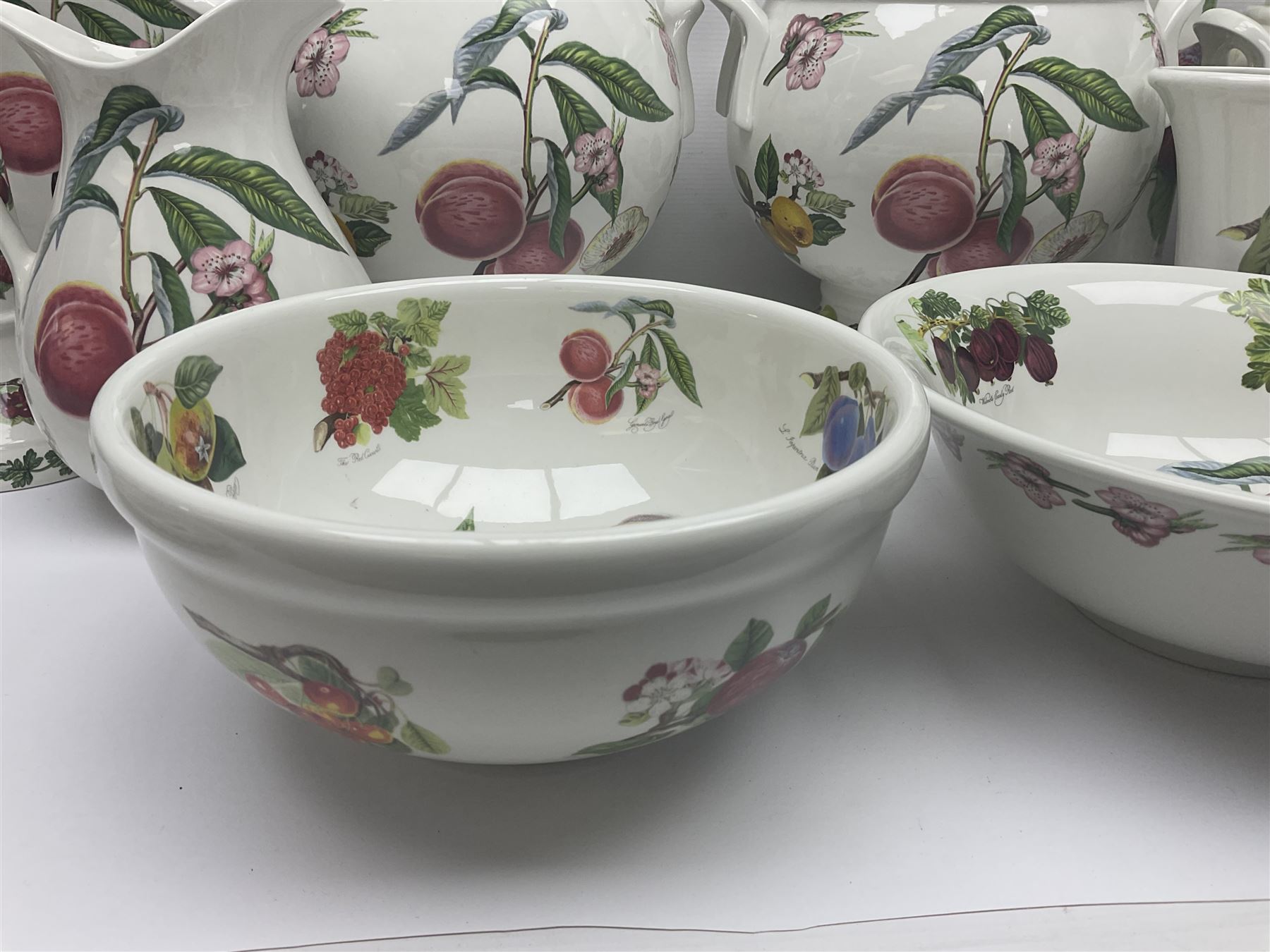 Three Portmeirion soup tureens with covers and ladles, together with vases, large bowls and other Portmeirion items