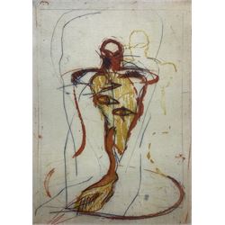 Jean Remlinger (French 1935-): Figure Study, colour etching inscribed and numbered E/A dated '95, 18cm x 13cm
