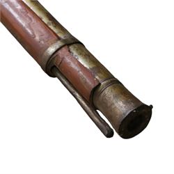  Indian matchlock jezail from the Royal Jaigarh Fort, Jaipur, the plain 69 inch barrel with flared muzzle, stamped to breech 'JPR/EXR/2/3808' on a full wooden stock, overall length 239cm, together with certificate of authenticity on Rajmahal Palace Office headed paper, dated 11th March 1978