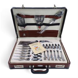 Cased Solingen steak cutlery and kitchen knife set