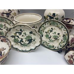 Collection of Masons Mandalay pattern, to include clock, covered vase, jugs, etc, and other Masons Chartreuse pattern items 